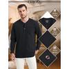 imageMAGCOMSEN Mens Henley Long Sleeve Casual Shirts Cotton Pocket t Shirts Summer Fitted Plain Tops Lightweight FashionBlack