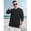 imageMAGCOMSEN Mens Henley Long Sleeve Casual Shirts Cotton Pocket t Shirts Summer Fitted Plain Tops Lightweight FashionBlack