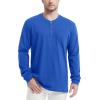 imageMAGCOMSEN Mens Henley Long Sleeve Casual Shirts Cotton Pocket t Shirts Summer Fitted Plain Tops Lightweight FashionCloor Blue
