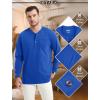 imageMAGCOMSEN Mens Henley Long Sleeve Casual Shirts Cotton Pocket t Shirts Summer Fitted Plain Tops Lightweight FashionCloor Blue
