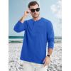 imageMAGCOMSEN Mens Henley Long Sleeve Casual Shirts Cotton Pocket t Shirts Summer Fitted Plain Tops Lightweight FashionCloor Blue