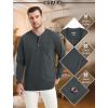imageMAGCOMSEN Mens Henley Long Sleeve Casual Shirts Cotton Pocket t Shirts Summer Fitted Plain Tops Lightweight FashionDark Grey