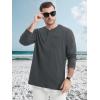 imageMAGCOMSEN Mens Henley Long Sleeve Casual Shirts Cotton Pocket t Shirts Summer Fitted Plain Tops Lightweight FashionDark Grey