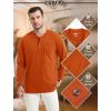 imageMAGCOMSEN Mens Henley Long Sleeve Casual Shirts Cotton Pocket t Shirts Summer Fitted Plain Tops Lightweight FashionDark Orange