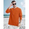 imageMAGCOMSEN Mens Henley Long Sleeve Casual Shirts Cotton Pocket t Shirts Summer Fitted Plain Tops Lightweight FashionDark Orange