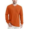 imageMAGCOMSEN Mens Henley Long Sleeve Casual Shirts Cotton Pocket t Shirts Summer Fitted Plain Tops Lightweight FashionDark Orange