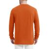 imageMAGCOMSEN Mens Henley Long Sleeve Casual Shirts Cotton Pocket t Shirts Summer Fitted Plain Tops Lightweight FashionDark Orange