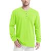 imageMAGCOMSEN Mens Henley Long Sleeve Casual Shirts Cotton Pocket t Shirts Summer Fitted Plain Tops Lightweight FashionFl Green