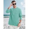 imageMAGCOMSEN Mens Henley Long Sleeve Casual Shirts Cotton Pocket t Shirts Summer Fitted Plain Tops Lightweight FashionGrey Green