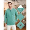 imageMAGCOMSEN Mens Henley Long Sleeve Casual Shirts Cotton Pocket t Shirts Summer Fitted Plain Tops Lightweight FashionGrey Green