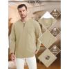 imageMAGCOMSEN Mens Henley Long Sleeve Casual Shirts Cotton Pocket t Shirts Summer Fitted Plain Tops Lightweight FashionKhaki
