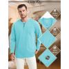imageMAGCOMSEN Mens Henley Long Sleeve Casual Shirts Cotton Pocket t Shirts Summer Fitted Plain Tops Lightweight FashionLakeblue
