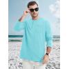 imageMAGCOMSEN Mens Henley Long Sleeve Casual Shirts Cotton Pocket t Shirts Summer Fitted Plain Tops Lightweight FashionLakeblue