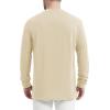 imageMAGCOMSEN Mens Henley Long Sleeve Casual Shirts Cotton Pocket t Shirts Summer Fitted Plain Tops Lightweight FashionLight Apricot