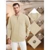 imageMAGCOMSEN Mens Henley Long Sleeve Casual Shirts Cotton Pocket t Shirts Summer Fitted Plain Tops Lightweight FashionLight Apricot