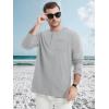 imageMAGCOMSEN Mens Henley Long Sleeve Casual Shirts Cotton Pocket t Shirts Summer Fitted Plain Tops Lightweight FashionLight Grey