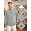 imageMAGCOMSEN Mens Henley Long Sleeve Casual Shirts Cotton Pocket t Shirts Summer Fitted Plain Tops Lightweight FashionLight Grey