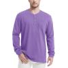 imageMAGCOMSEN Mens Henley Long Sleeve Casual Shirts Cotton Pocket t Shirts Summer Fitted Plain Tops Lightweight FashionLight Purple