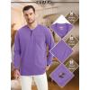imageMAGCOMSEN Mens Henley Long Sleeve Casual Shirts Cotton Pocket t Shirts Summer Fitted Plain Tops Lightweight FashionLight Purple
