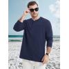 imageMAGCOMSEN Mens Henley Long Sleeve Casual Shirts Cotton Pocket t Shirts Summer Fitted Plain Tops Lightweight FashionNevy Blue