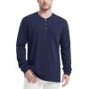 imageMAGCOMSEN Mens Henley Long Sleeve Casual Shirts Cotton Pocket t Shirts Summer Fitted Plain Tops Lightweight FashionNevy Blue