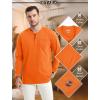 imageMAGCOMSEN Mens Henley Long Sleeve Casual Shirts Cotton Pocket t Shirts Summer Fitted Plain Tops Lightweight FashionOrange