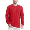 imageMAGCOMSEN Mens Henley Long Sleeve Casual Shirts Cotton Pocket t Shirts Summer Fitted Plain Tops Lightweight FashionTomato Red