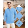 imageMAGCOMSEN Mens Henley Long Sleeve Casual Shirts Cotton Pocket t Shirts Summer Fitted Plain Tops Lightweight FashionWater Blue