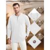 imageMAGCOMSEN Mens Henley Long Sleeve Casual Shirts Cotton Pocket t Shirts Summer Fitted Plain Tops Lightweight FashionWhite