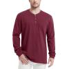 imageMAGCOMSEN Mens Henley Long Sleeve Casual Shirts Cotton Pocket t Shirts Summer Fitted Plain Tops Lightweight FashionWine Red