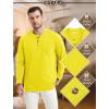 imageMAGCOMSEN Mens Henley Long Sleeve Casual Shirts Cotton Pocket t Shirts Summer Fitted Plain Tops Lightweight FashionYellow