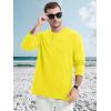 imageMAGCOMSEN Mens Henley Long Sleeve Casual Shirts Cotton Pocket t Shirts Summer Fitted Plain Tops Lightweight FashionYellow