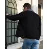 imageMAGCOMSEN Mens Corduroy Jacket Sherpa Lined Trucker Jackets Cotton TurnDown Collar Warm Winter Jacket Casual Coat 5 PocketsBlack