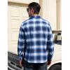 imageMAGCOMSEN Mens Flannel Shirts Cotton Long Sleeve Plaid Shirt Casual Fashion Button Up Shirts Jackets with 2 PocketsRed