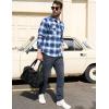 imageMAGCOMSEN Mens Flannel Shirts Cotton Long Sleeve Plaid Shirt Casual Fashion Button Up Shirts Jackets with 2 PocketsRed