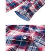imageMAGCOMSEN Mens Flannel Shirts Cotton Long Sleeve Plaid Shirt Casual Fashion Button Up Shirts Jackets with 2 PocketsRed