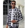 imageMAGCOMSEN Mens Flannel Shirts Long Sleeve Plaid Shirt Button Up Casual Shirts Lightweight Shirt Jacket with 2 PocketsBlack