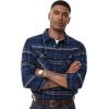 imageMAGCOMSEN Mens Flannel Shirts Long Sleeve Plaid Shirt Button Up Casual Shirts Lightweight Shirt Jacket with 2 PocketsBlue Grey