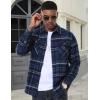 imageMAGCOMSEN Mens Flannel Shirts Long Sleeve Plaid Shirt Button Up Casual Shirts Lightweight Shirt Jacket with 2 PocketsBlue Grey