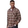 imageMAGCOMSEN Mens Flannel Shirts Long Sleeve Plaid Shirt Button Up Casual Shirts Lightweight Shirt Jacket with 2 PocketsBrown