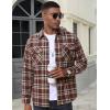 imageMAGCOMSEN Mens Flannel Shirts Long Sleeve Plaid Shirt Button Up Casual Shirts Lightweight Shirt Jacket with 2 PocketsBrown