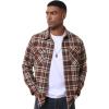 imageMAGCOMSEN Mens Flannel Shirts Long Sleeve Plaid Shirt Button Up Casual Shirts Lightweight Shirt Jacket with 2 PocketsBrown