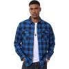 imageMAGCOMSEN Mens Flannel Shirts Long Sleeve Plaid Shirt Button Up Casual Shirts Lightweight Shirt Jacket with 2 PocketsColor Blue