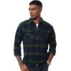 imageMAGCOMSEN Mens Flannel Shirts Long Sleeve Plaid Shirt Button Up Casual Shirts Lightweight Shirt Jacket with 2 PocketsGreen