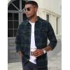 imageMAGCOMSEN Mens Flannel Shirts Long Sleeve Plaid Shirt Button Up Casual Shirts Lightweight Shirt Jacket with 2 PocketsGreen