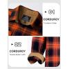 imageMAGCOMSEN Mens Flannel Shirts Long Sleeve Plaid Shirt Button Up Casual Shirts Lightweight Shirt Jacket with 2 PocketsOrange