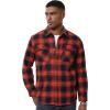 imageMAGCOMSEN Mens Flannel Shirts Long Sleeve Plaid Shirt Button Up Casual Shirts Lightweight Shirt Jacket with 2 PocketsOrange