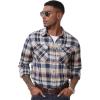 imageMAGCOMSEN Mens Flannel Shirts Long Sleeve Plaid Shirt Button Up Casual Shirts Lightweight Shirt Jacket with 2 PocketsYellow