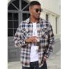 imageMAGCOMSEN Mens Flannel Shirts Long Sleeve Plaid Shirt Button Up Casual Shirts Lightweight Shirt Jacket with 2 PocketsYellow