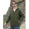 imageMAGCOMSEN Mens Lightweight Puffer Jacket Hooded Full Zip WaterResistant Quilted Lined Winter CoatsArmy Green